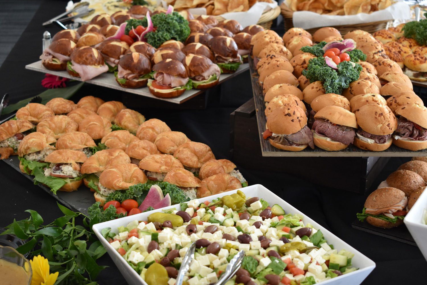 A table full of different types of food.